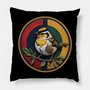 Goldcrest Embroidered Patch Pillow