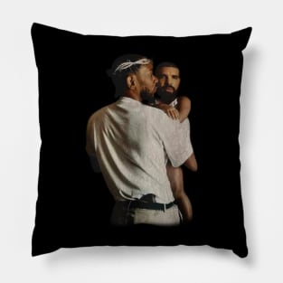 Kendrick Lamar Holding Baby Drake Pillow