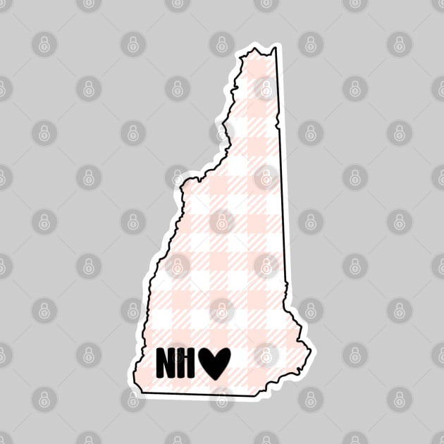 USA States: New Hampshire (pink plaid) by LetsOverThinkIt