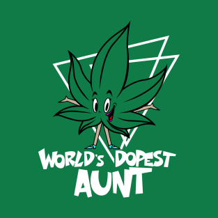 World's Dopest Aunt Funny Vintage Weed And Cannabis Retro Vintage Gift T-Shirt