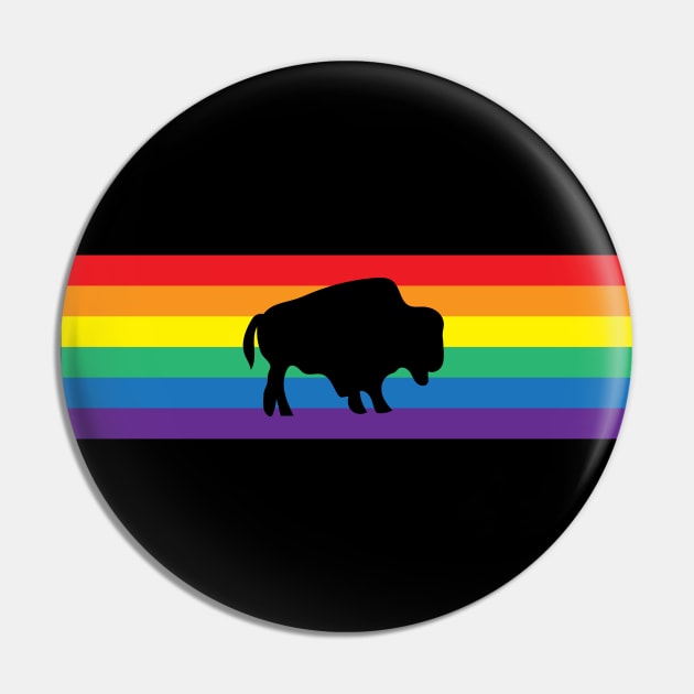 Buffalo Pride Week Rainbow Gay Pride Colors LGBTQ Ally Pin by PodDesignShop