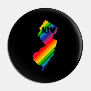 USA States: New Jersey (rainbow) Pin