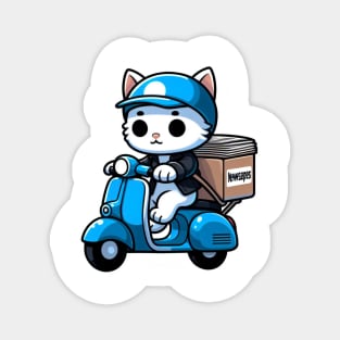 kitty on a scooter Magnet