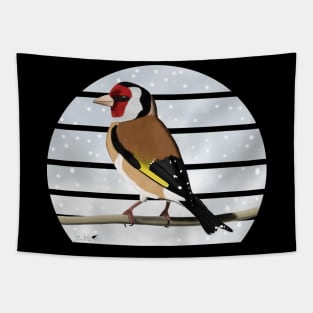 Goldfinch Winter Snow Bird Watching Birding Ornithologist Gift Tapestry