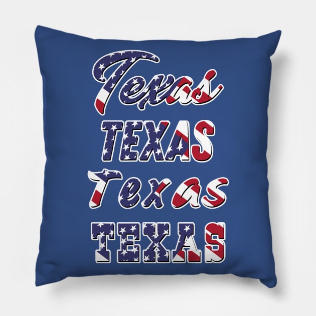 American flag Texas Pillow by Scar