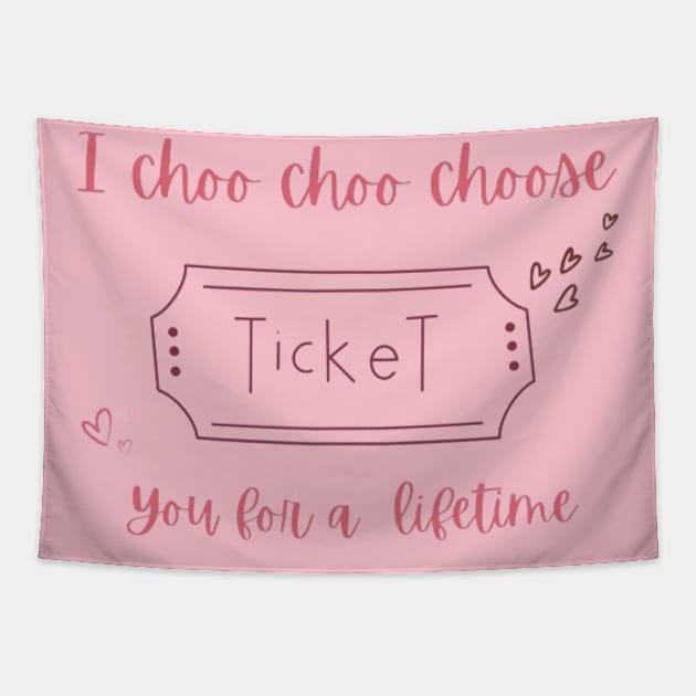 I choo choo choose you - valentine Tapestry by Alexander S.