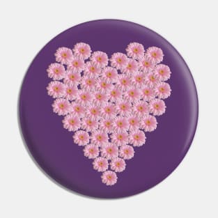 Daisy Heart for Valentines Day Pin