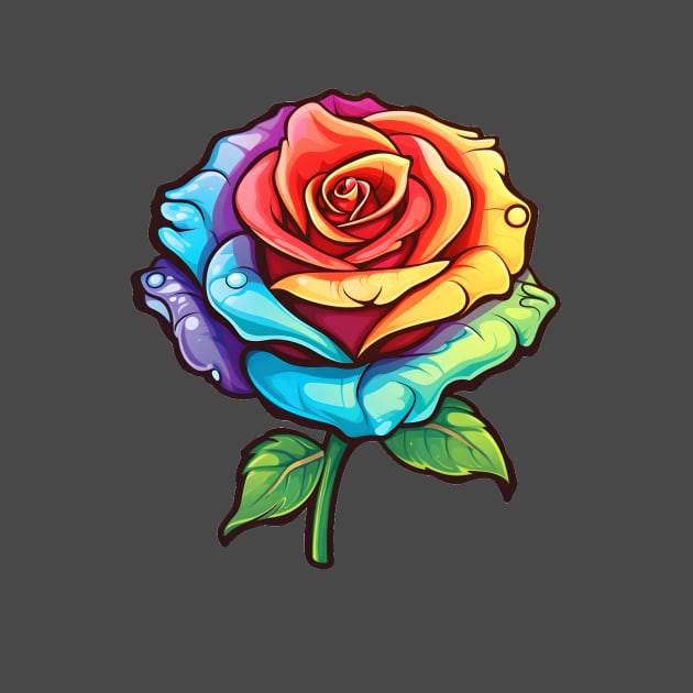 Rainbow Rose by HoyasYourDaddy