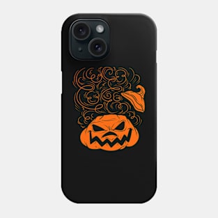 Evil Pumpkin Orange Silhouette Phone Case