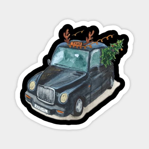 Christmas Cab Magnet by ZarenBeck