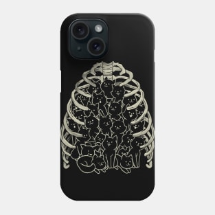 Neko Cat Ribcage Black and White by Tobe Fonseca Phone Case