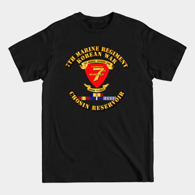 Disover 7th Marine Regt - Korea - Chosin w SVC Ribbons - Marines - T-Shirt