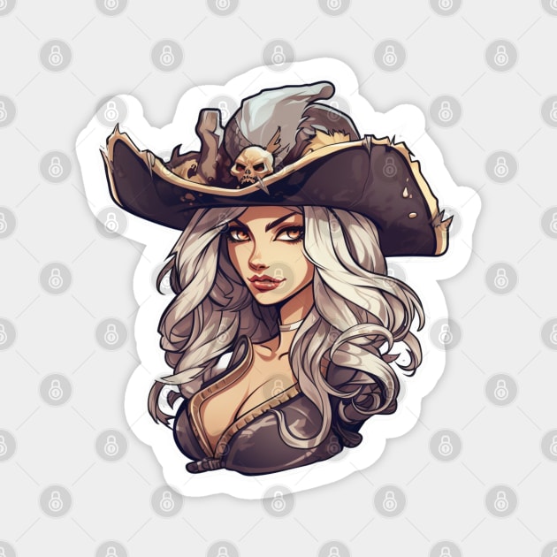 Pirate Girl Female Pirate Captain Magnet by Nightarcade
