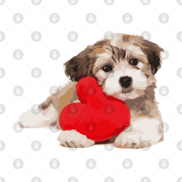 Dog is my Valentine by Glenn Landas Digital Art