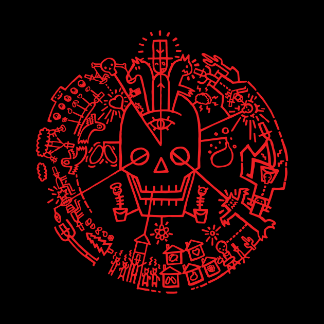 Cardboard Cowboy Resurrection Hieroglyph Red by CardboardCowboy