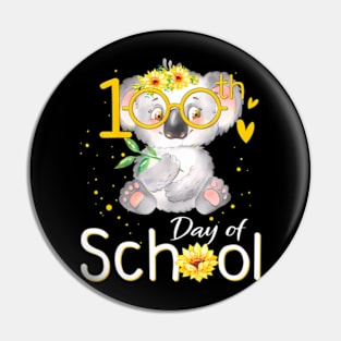 Cute Sunflower Koala Happy 100Th Day Of School Teacher Kids Pin