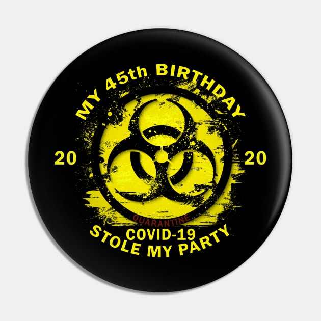 45th Birthday Quarantine Pin by Omarzone