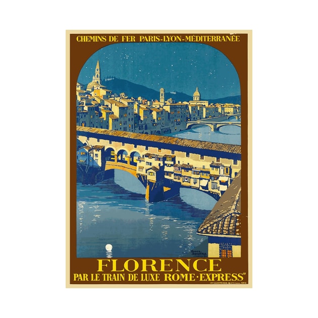 Florence, Italy - Vintage Travel Poster Design by Naves