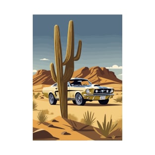 Muscle Car Shelby Desert Scene T-Shirt