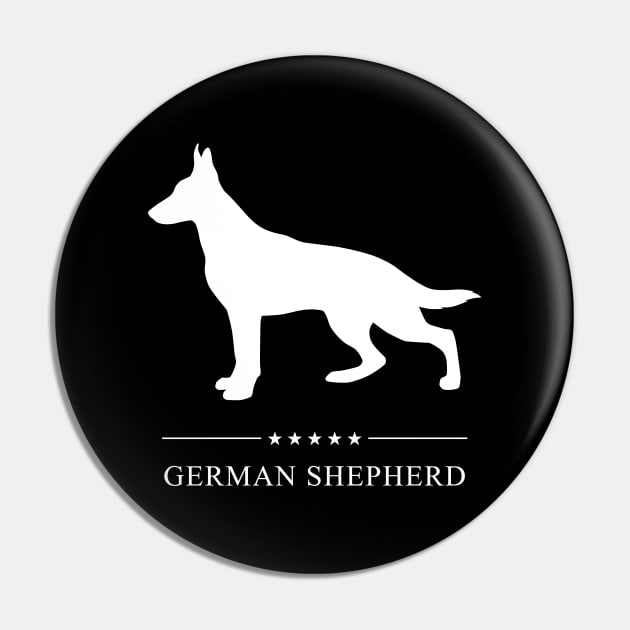 German Shepherd Dog White Silhouette Pin by millersye