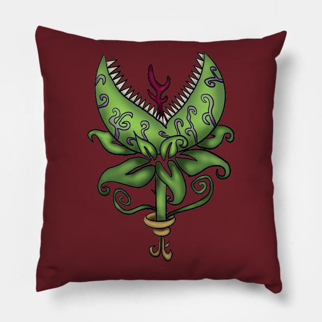 Tim Burton Little Shop of Horrors Pillow by Debra Forth