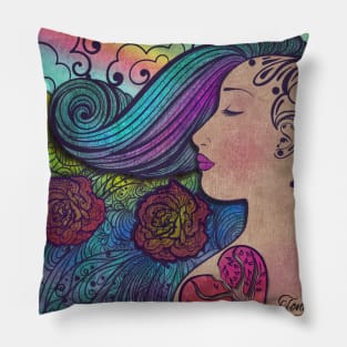 Lady in the Clouds Pillow