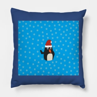 Merry Christmas Penguin Snow Pillow