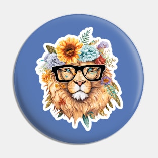 Lion illustration Pin