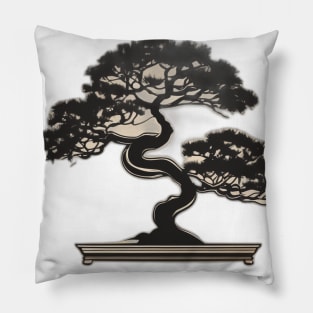 Elegant Metallic Bonsai Tree Art No. 564 Pillow