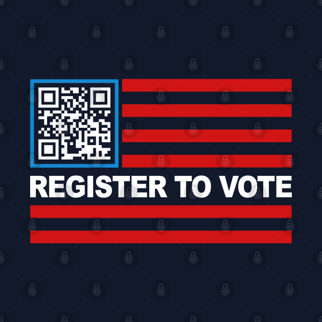 Register To Vote American Flag QR Code by TextTees