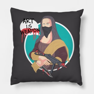 MONALISA , ART IS WEAPON Pillow