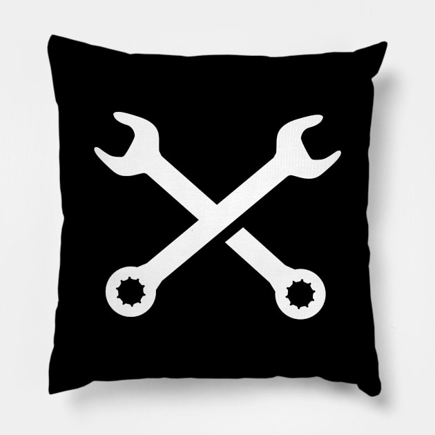 Wrench Cross Pillow by ShirtyLife