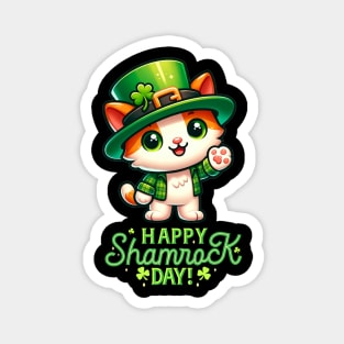 Lucky Charm Kitty: St. Patrick's Day Celebration Tee Magnet