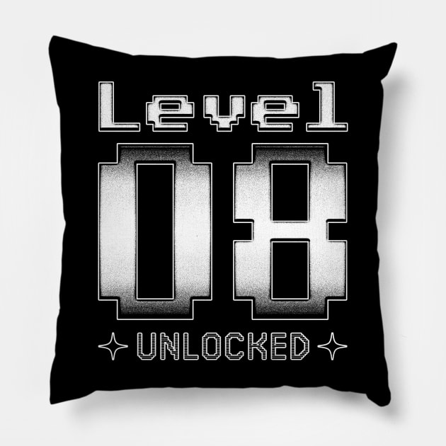 Level 08 Unlocked Pillow by  magiccatto
