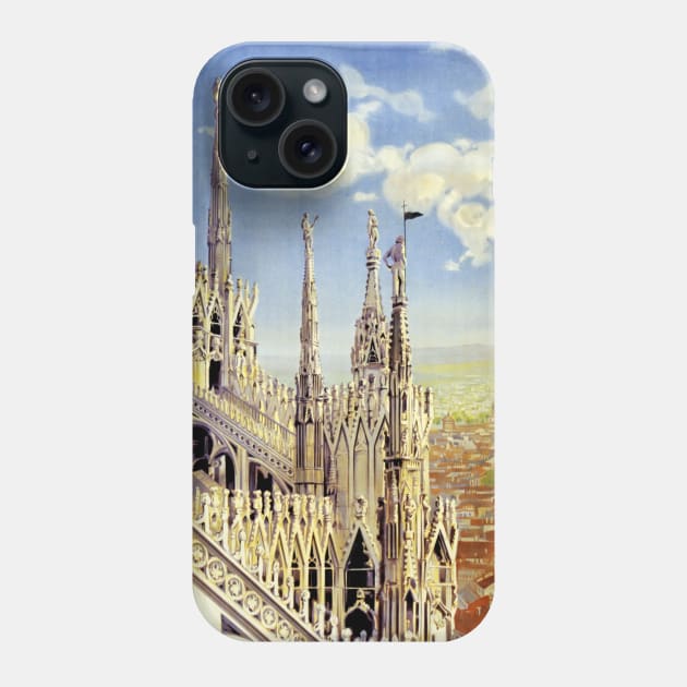 Vintage Travel Poster Milano Italy Phone Case by vintagetreasure