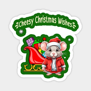 Merry and Cheesy Christmas Mouse Santa Design! Magnet