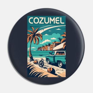 A Vintage Travel Art of Cozumel - Mexico Pin