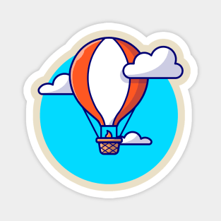 Hot Air Balloon Cartoon Vector Icon Illustration Magnet