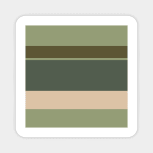 A scarce blend of Camo Green, Dark Vanilla, Artichoke, Greyish Teal and Gunmetal stripes. Magnet