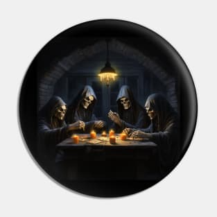 A group of grim reapers playing poker Pin