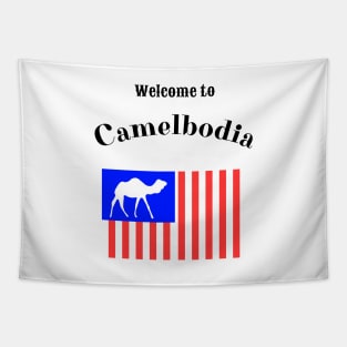 Welcome to Camelbodia - Funny Camel Flag Design Tapestry