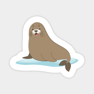 Cute Seal In Ice Magnet