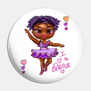 Ballet - African American girl dancing in purple tutu #1 - I love to dance Pin