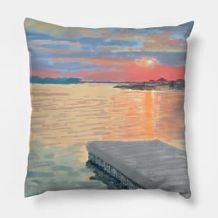 Sunset Over the Water Pillow