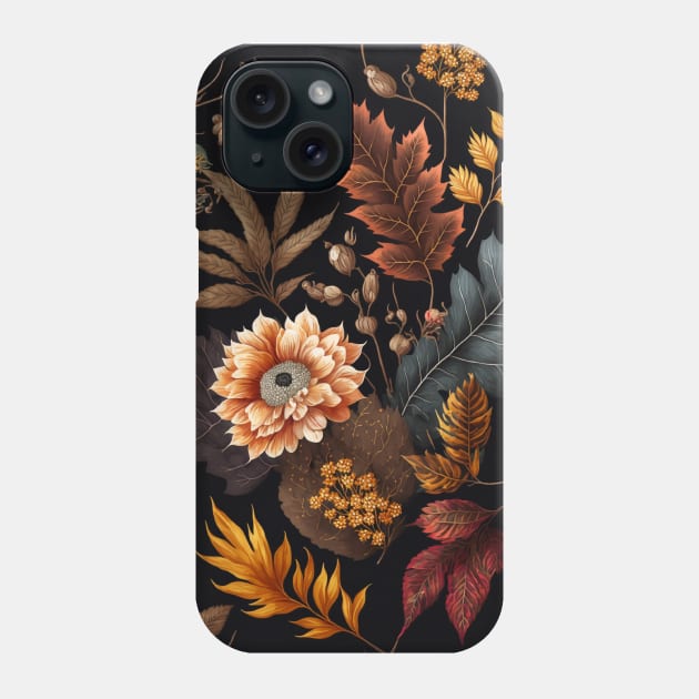 Autumn Leaves And Flowers Fall Phone Case by Kertz TheLegend