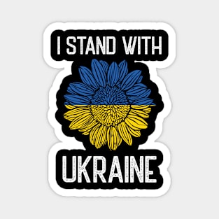 I Stand With Ukraine Sunflower Magnet