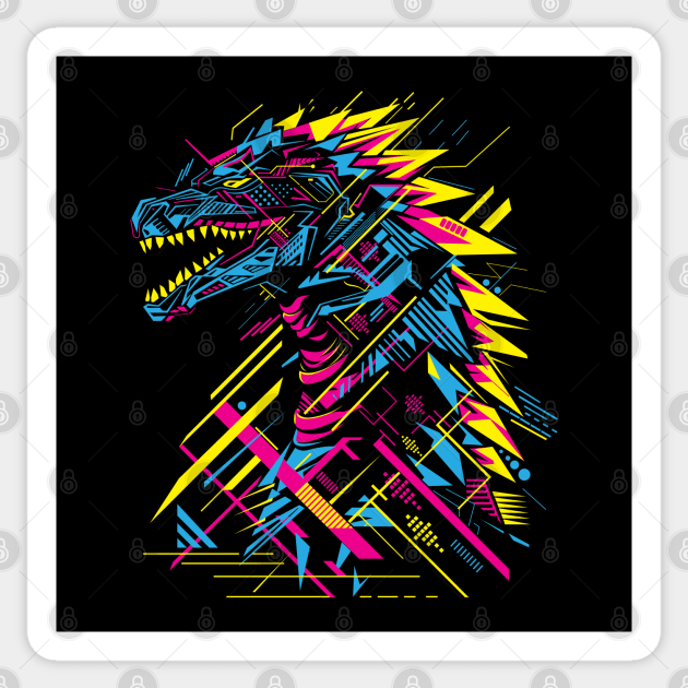 Geometry of a godzilla - Godzilla Fanart - Sticker | TeePublic