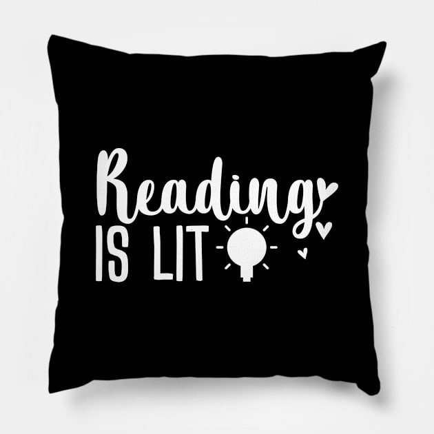 Reading is lit Pillow by All About Nerds