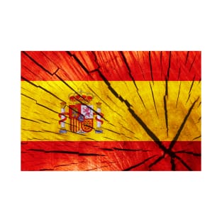 Flag of Spain - Tree Trunk Wood T-Shirt