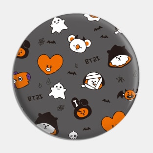 BT21 Halloween Pattern - Orange version Pin